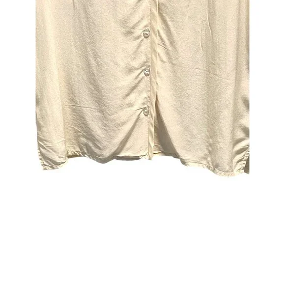 Spencer Jeremy Vintage 90’s Silk Blouse Cream Size M - Picture 5 of 15